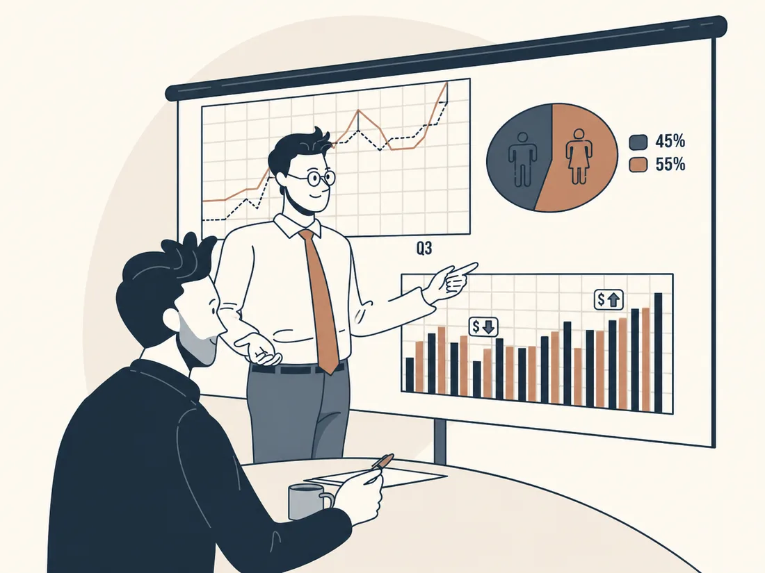 Illustration de reporting, tableaux de bord et analyse marketing pour TPE PME